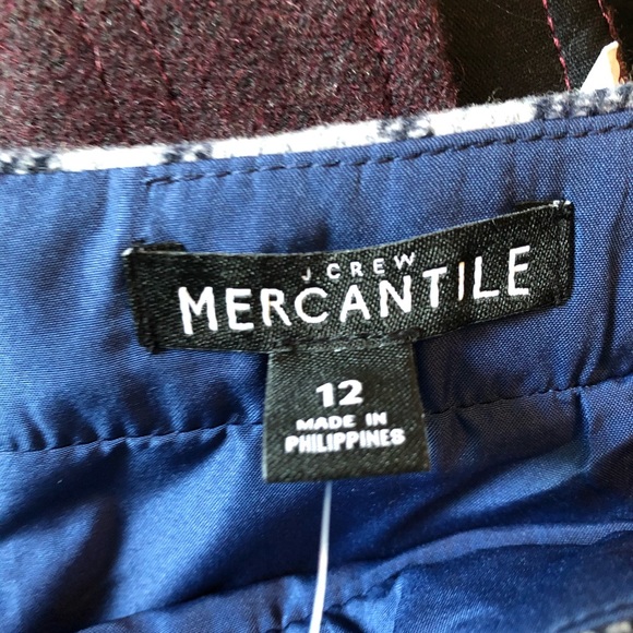 Sold - NWT J. Crew Wool Navy Plaid Ruffled Wool Mini fully lined Skirt Sz 12 - Picture 7 of 7